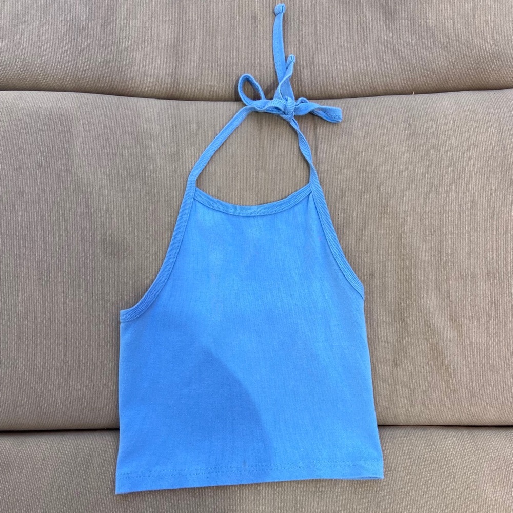 BLUE brandy Melville exclusive halter top